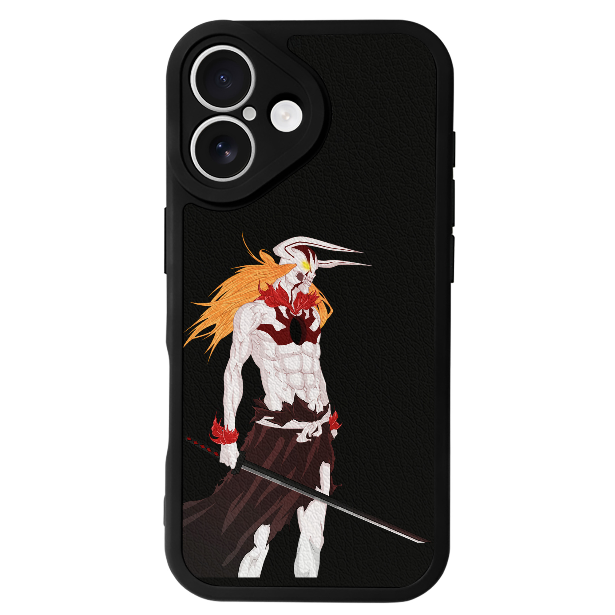 （画像用） ブリーチ 黒崎一護（くろさき いちご）BLEACH Kurosaki Ichigo 【iPhone 16シリーズ対応】シリコンスマホケース（レザー調） 材質：シリコン